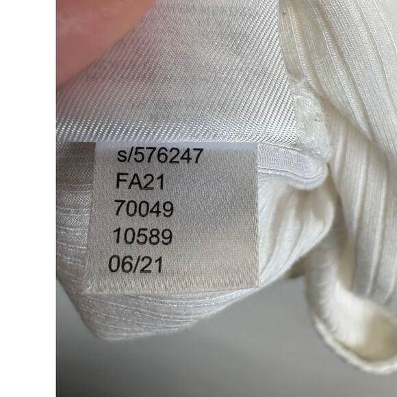 Loft White Button V Neck Long Sleeve Ribbon Casual Shirt Womens Size Large - Picture 13 of 14